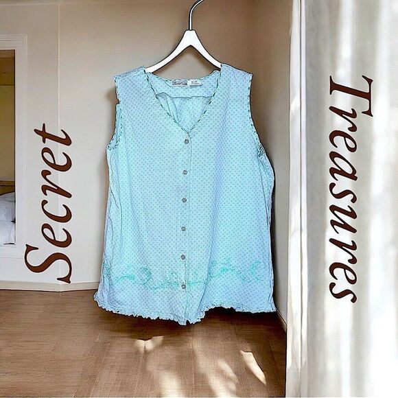 Secret Treasures Sleepwear l 2-piece PJ Short Set l Button down l L l EUC - Picture 1 of 9